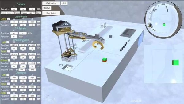 Ученые создали уникальную систему навигации для промышленных роботов 2 Симуляция промышленного робота с интерфейсом управления и манипулятором.