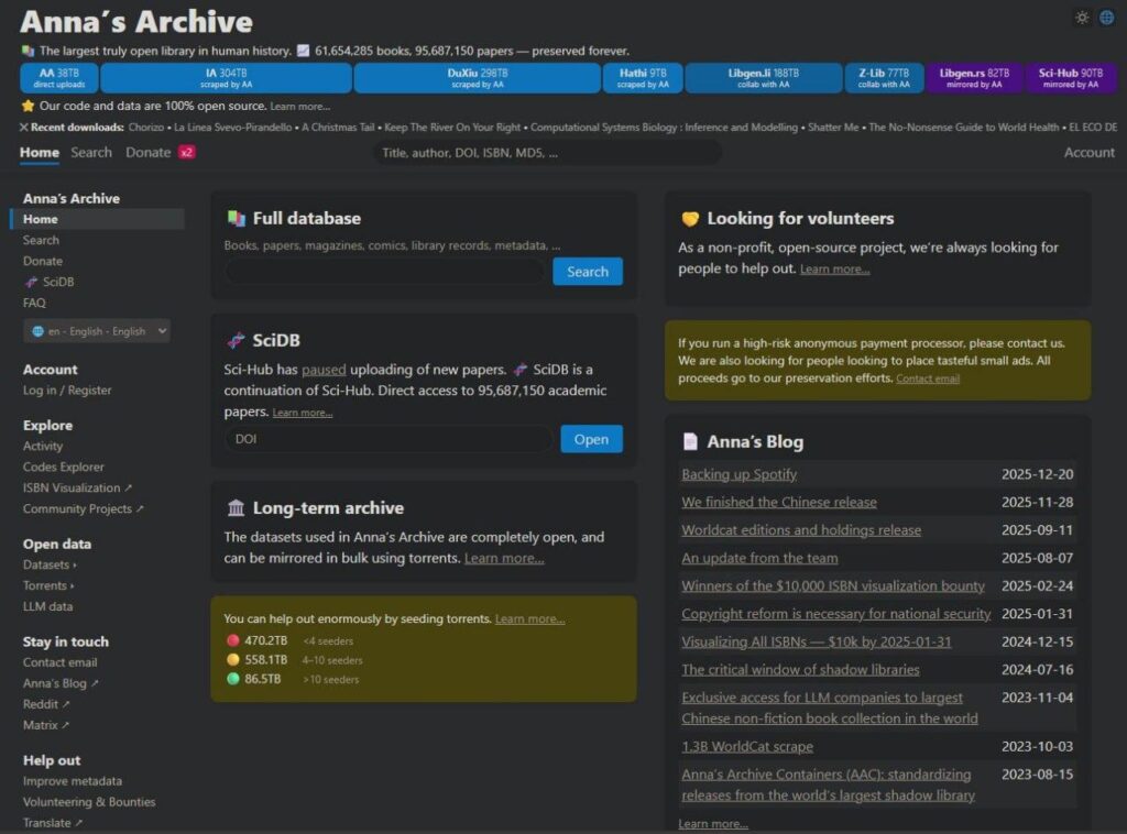Находим любые книги в мире: забираем крупнейшую пиратскую библиотеку с... 1 Anna’s Archive: онлайн-библиотека, доступ к книгам, научным статьям и ресурсам.