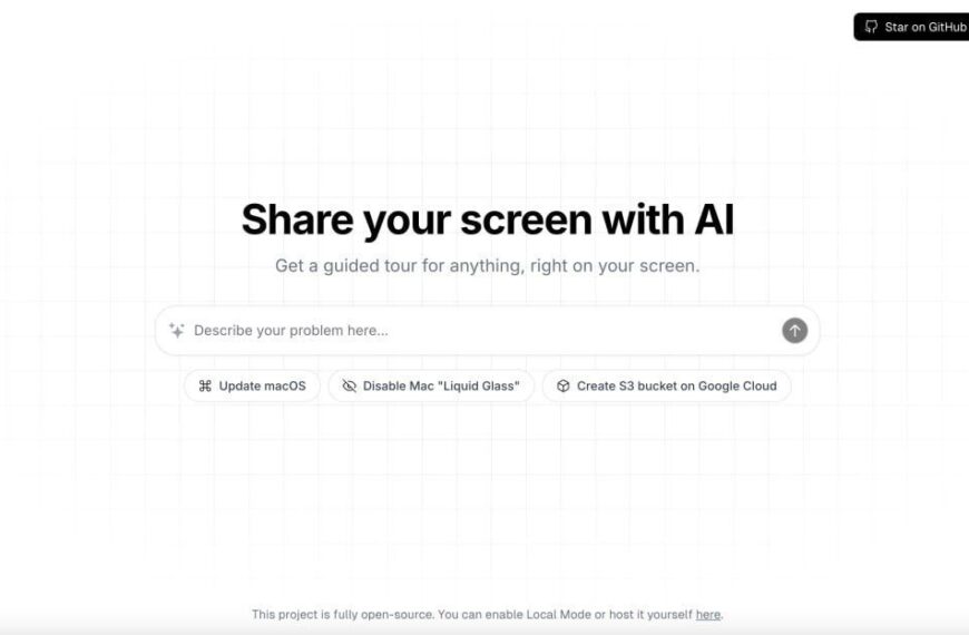 Экран интерфейса "Поделитесь экраном через ИИ" с описанием и кнопками задач.
