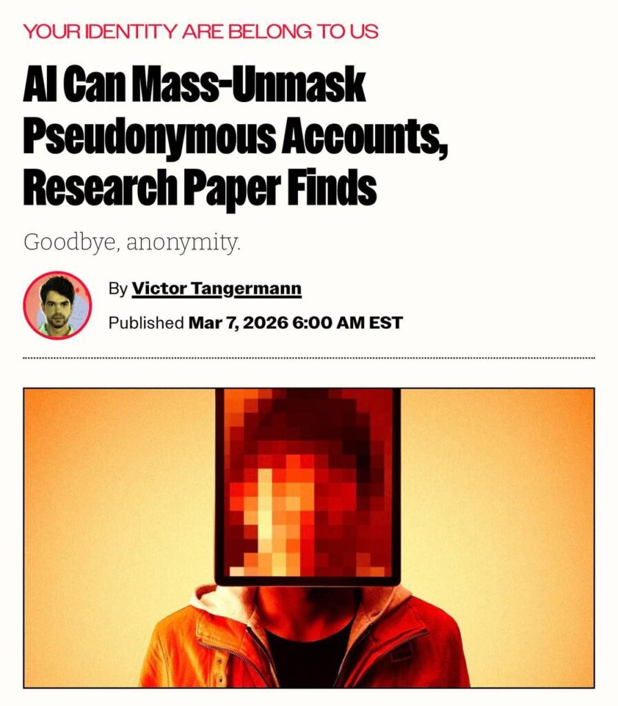 ИИ может раскрывать анонимные аккаунты, предупреждает исследование о последствиях.