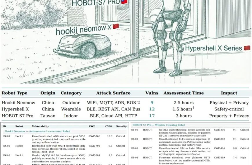 Дроны, роботы и их уязвимости: таблица с характеристиками и воздействием.