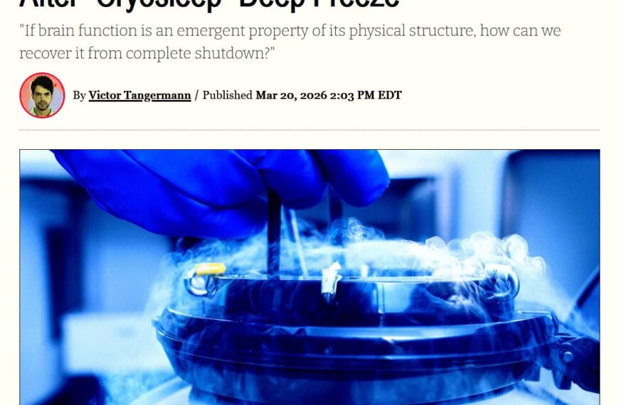 Эксперимент по оживлению мозга мыши после заморозки с помощью криосна.