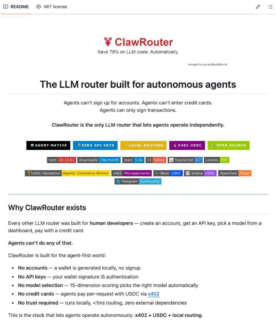 ClawRouter: решение для автономных агентов, экономия на LLM, без аккаунтов и кредиток.