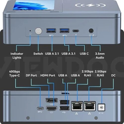 Мини-ПК ViewDock Gen2 оснащён вертикальным дисплеем и беспроводной зарядкой