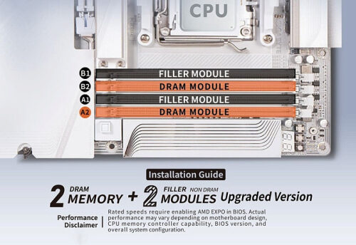 v-color анонсировала комплекты DDR5 с одним настоящим и вторым модулем-заполнителем