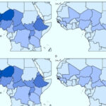Карта Западной Африки: уровень смертности и заболеваемости по регионам.