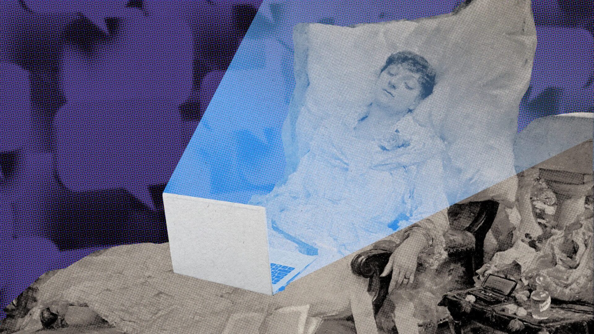 Сейчас существует больше инструментов искусственного интеллекта для здравоохранения, чем когда-либо, — но насколько хорошо они работают? 1 На иллюстрации изображена больная женщина в постели, сидящая за ноутбуком, на фоне которого видны облачка с текстом.