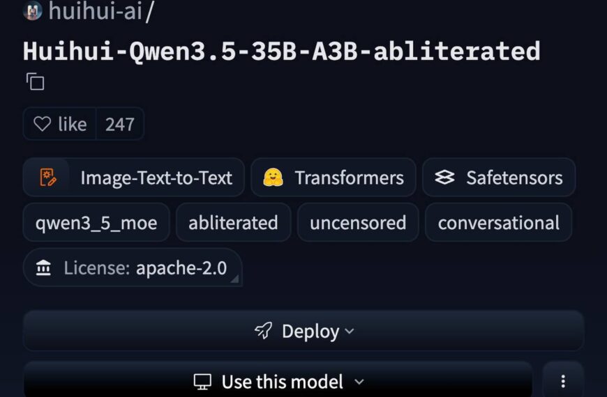 Модель Huihui-Qwen3.5 на GitHub, подробности о лицензии и функциональности.