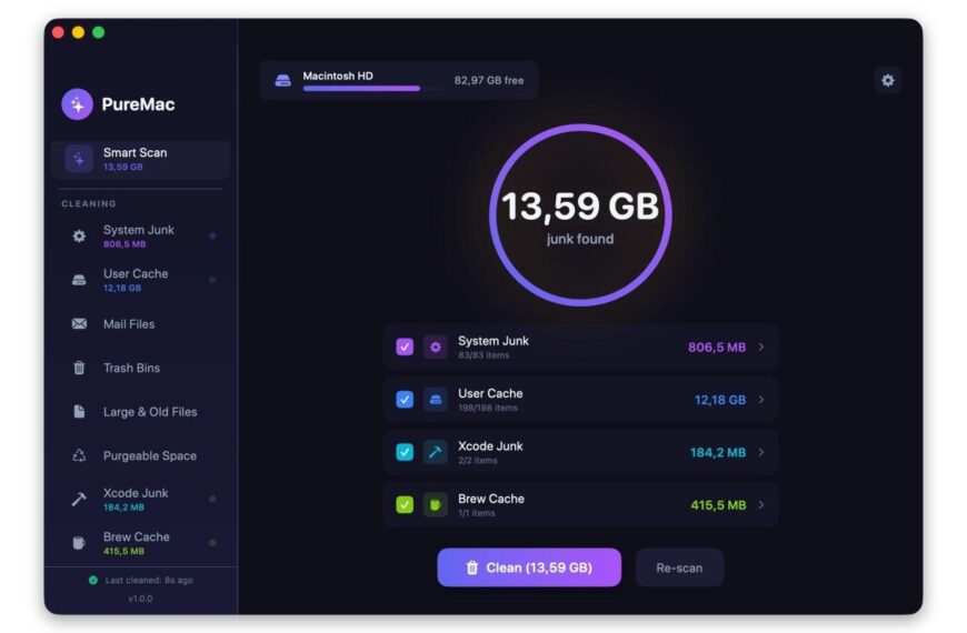 Спасаем макбук от мусора — бесплатная замена CleanMyMac для очистки…