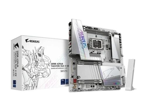 Плата для оверклокеров GIGABYTE Z890 AORUS TACHYON DUO X ICE поддерживает DDR5-10400