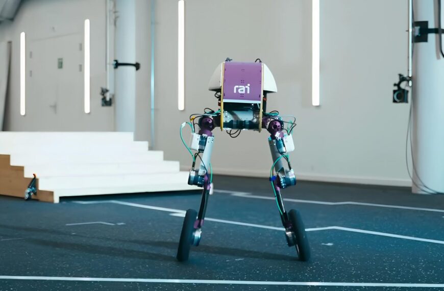 Робот с колесами для передвижения в помещении, технология и инженерия.