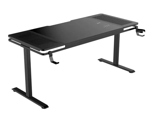 Стальная рама + стеклянная столешница + беспроводная зарядка = электрический стол ZONE 51 e-Artorias