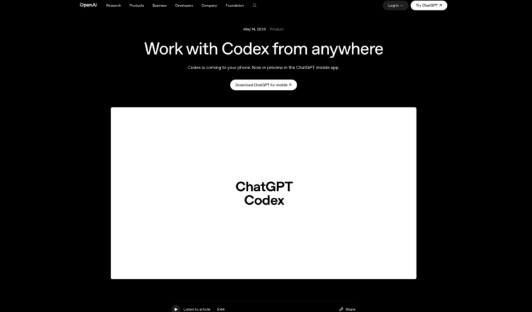 Работайте с Codex из любой точки мира | OpenAI