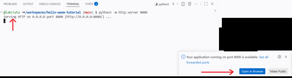 Ваша первая программа и веб-приложение на WebAssembly (написано, протестировано и развернуто полностью в веб-браузере). 15 a9adc63122dfd621b8936744298a1a9a