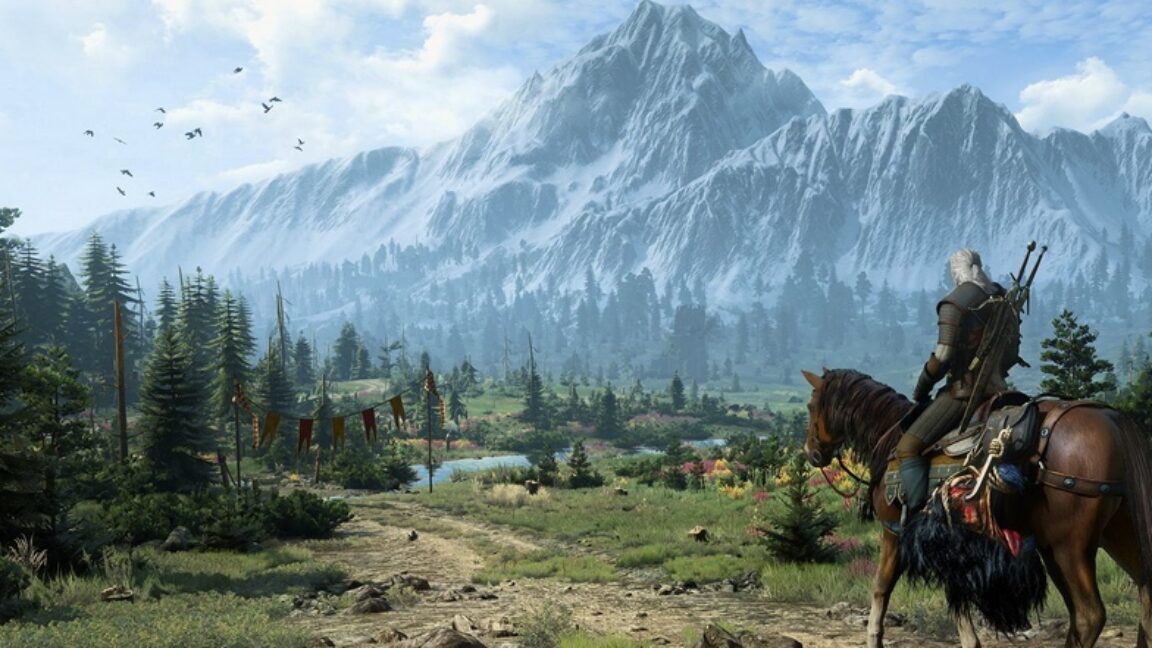 Скриншот пейзажа из игры The Witcher 3.
