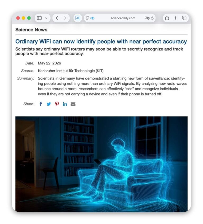 Людей научились вычислять по Wi-Fi с точностью почти 100%. Стороннее…