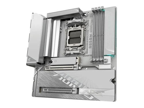 GIGABYTE B850M AORUS STEALTH ICE &mdash; компактная белая плата со скрытыми разъёмами