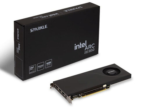 Профессиональная видеокарта Sparkle Arc Pro B50 Blower занимает в системе всего один слот Профессиональная видеокарта Sparkle Arc Pro B50 Blower занимает в системе всего один слот