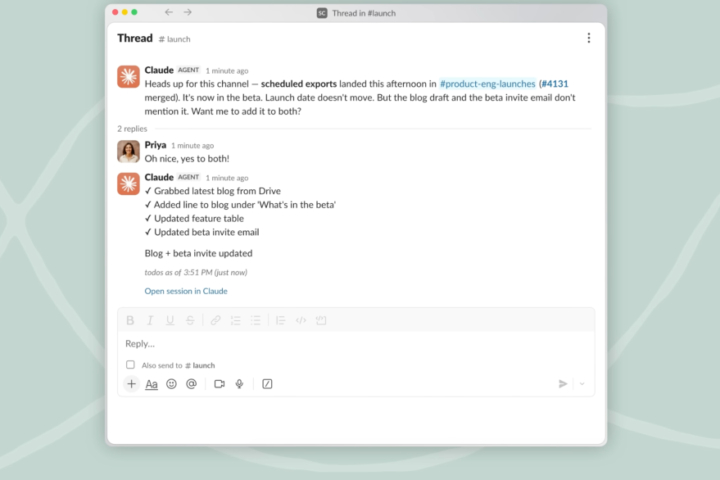 Клод Таг из Anthropic изучает вашу компанию, шаг за шагом, с помощью сообщений в Slack.