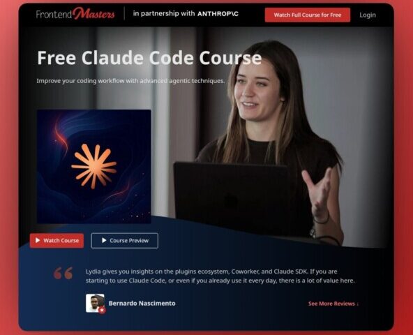 Anthropic вместе с Frontend Masters выкатили бесплатный курс по Claude Code.