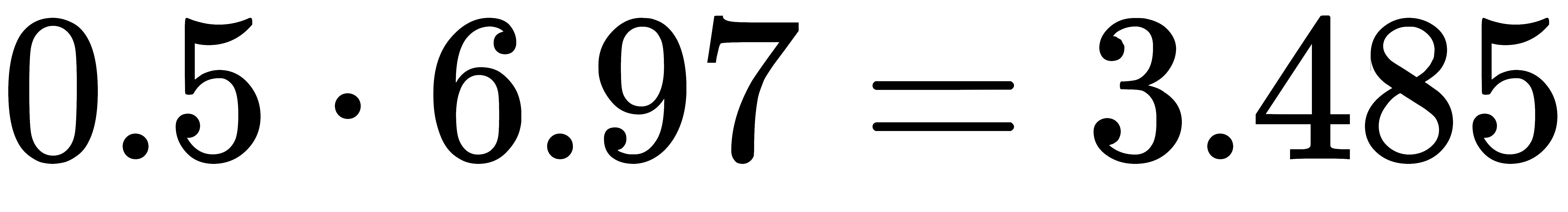 0.5 cdot 6.97 = 3.485