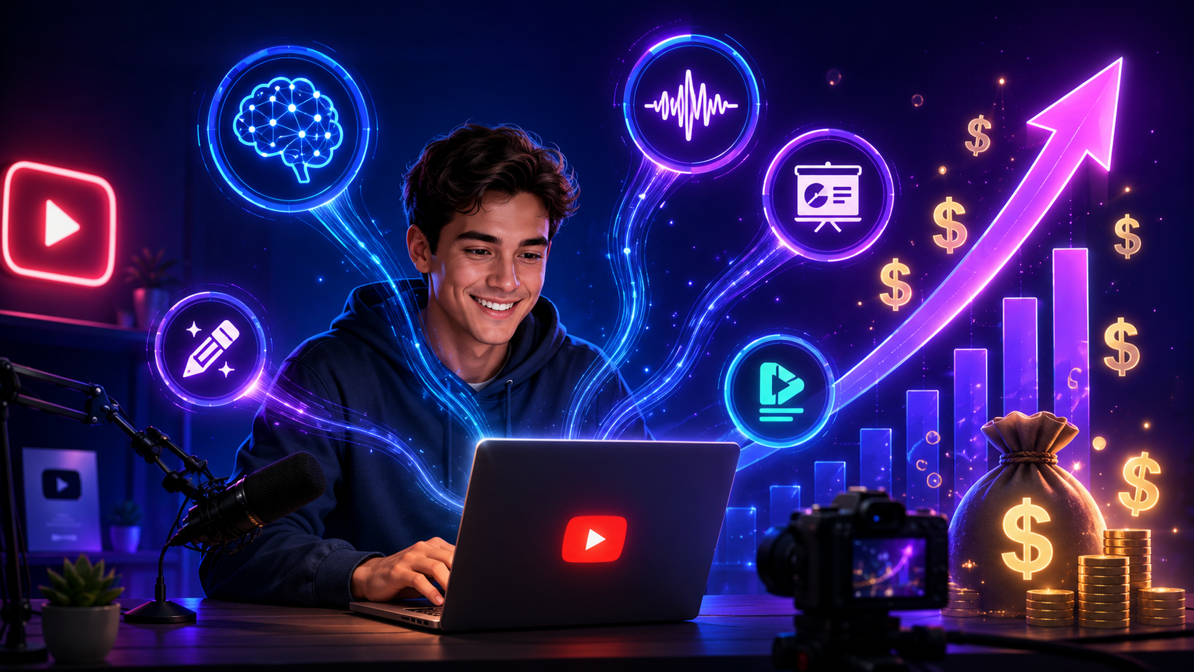 Как заработать на YouTube без AdSense: реальный кейс на партнёрских программах ИИ-сервисов