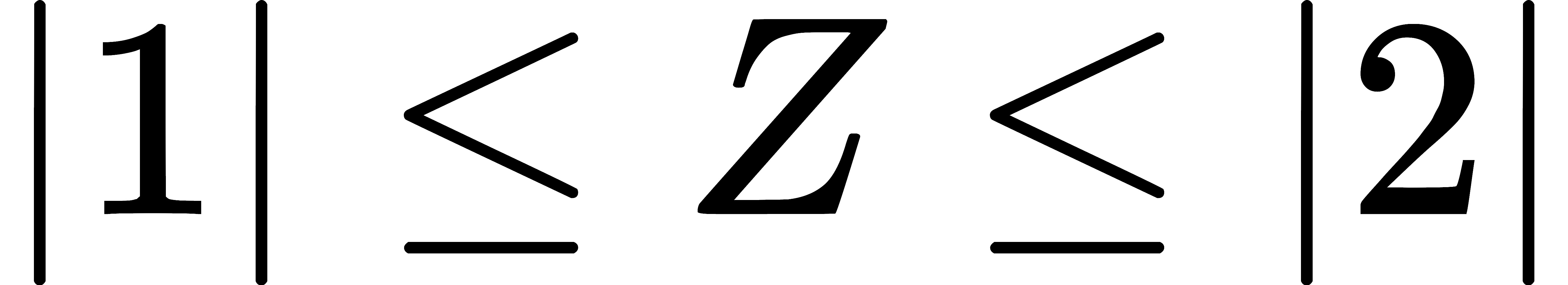 |1| ≤ Z ≤ |2|