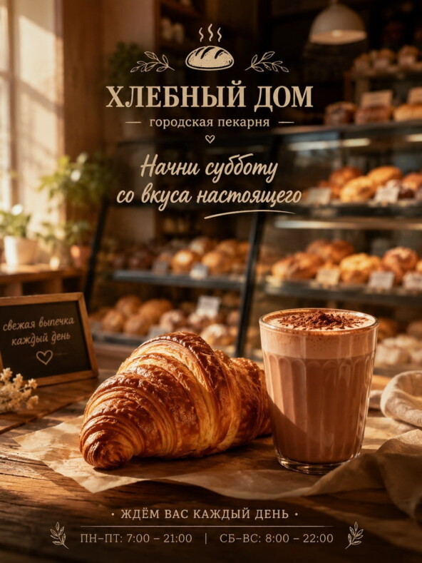 Постер пекарни по промпту - результат Images 2.0