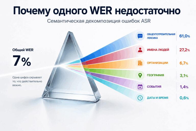 Почему Word Error Rate (WER) недостаточно: Семантическая декомпозиция ошибок ASR