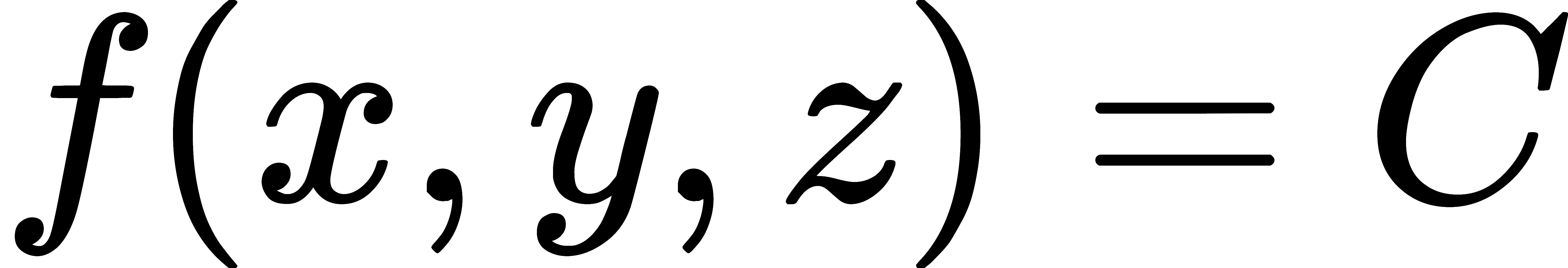 f(x,y,z)=C