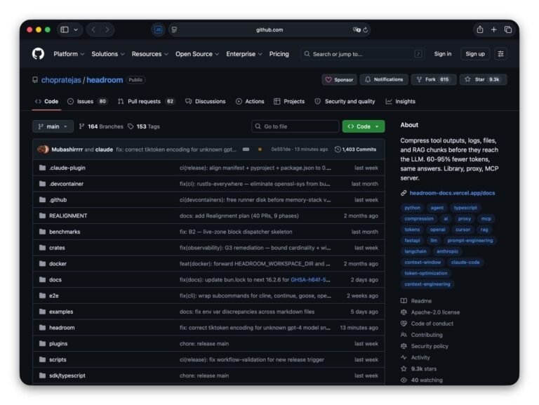 Headroom режет токены для вайбкодинга Для тяжёлых агентных сессий появился…