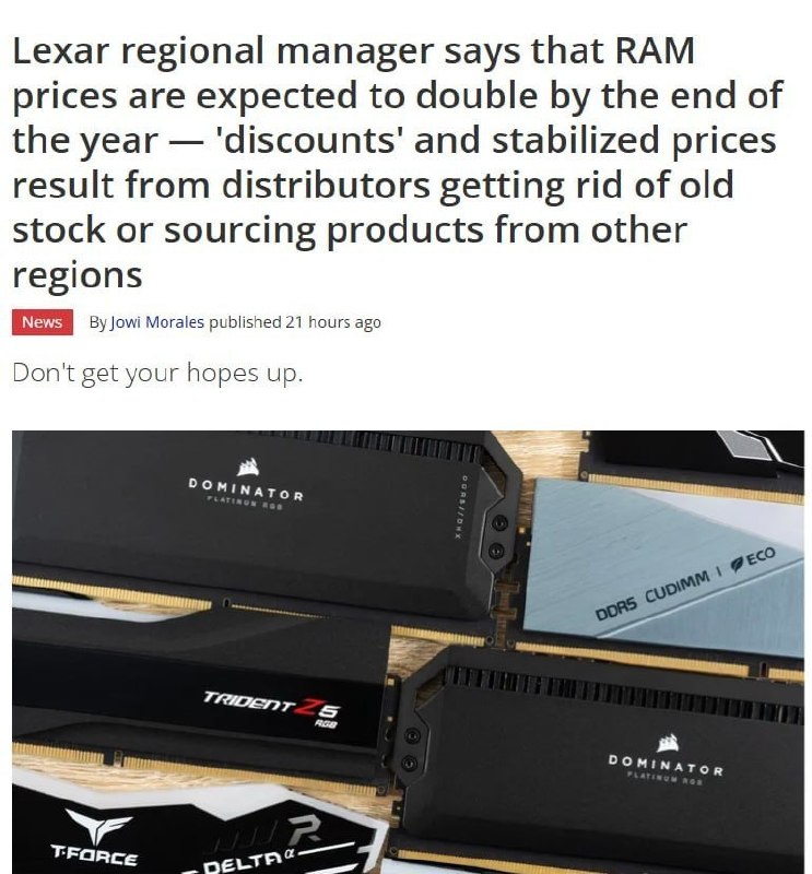ОЗУ готовится улететь в космос? Топ-менеджер Lexar говорит, что к... 1 ИдеиPRO