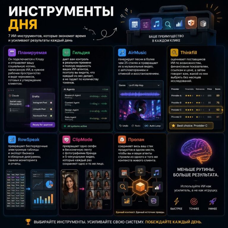Инструменты дня 📅 Планируемая Он подключается к Клоду и отправляет…