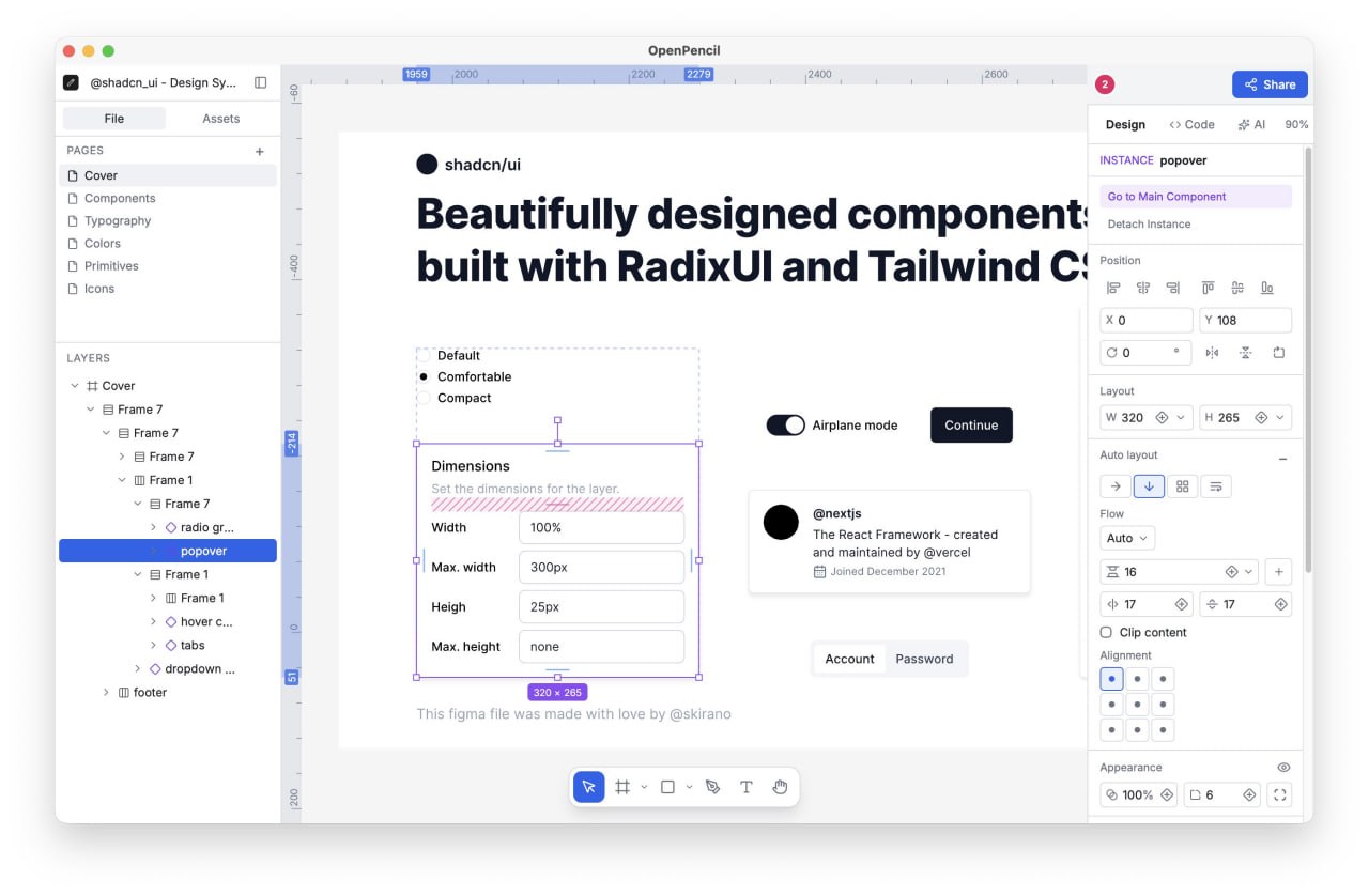 OpenPencil — бесплатный Claude Design на вашем компьютере Вышел OpenPencil…