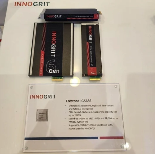 Первый контроллер от InnoGrit с поддержкой PCI Express 6.0 достигает скорости 28 Гбайт/с