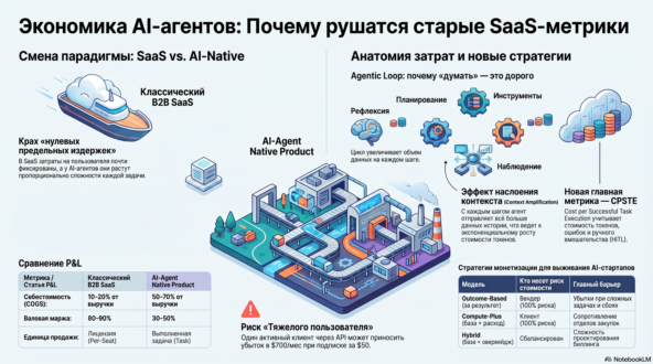 Экономика AI-агентов: почему переход от API-запросов к автономным задачам рушит традиционные SaaS-метрики