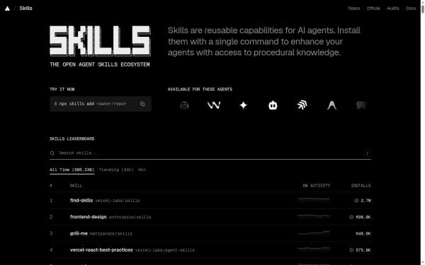 Как делать скилы правильно и собрать из них маркетплейс 14 Лидерборд skills.sh, почти миллион установок на весь каталог
