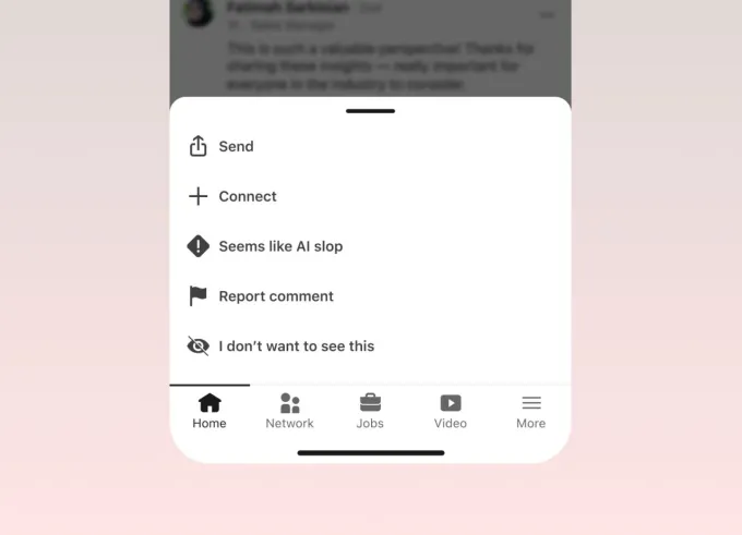 LinkedIn добавил кнопку для сообщения о «ерунде», созданной искусственным интеллектом. 2 286f4e30fe47b2d792cb598f77ed7487