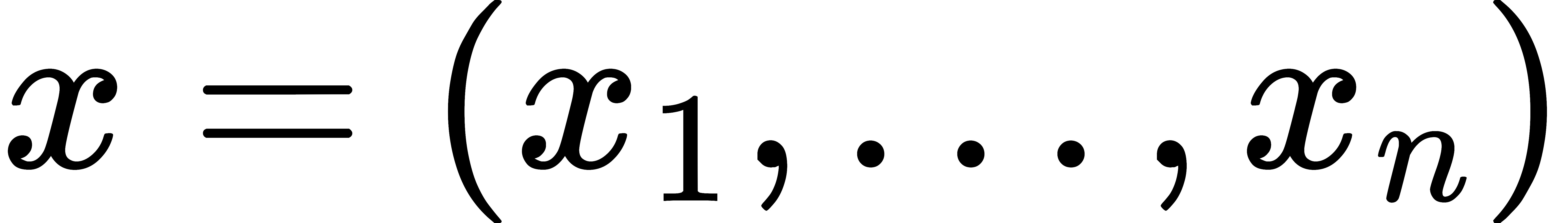  x=(x_1,ldots,x_n)