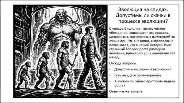 Нормально ли то, что наше тело и мозг резко увеличились 2 миллиона лет назад?