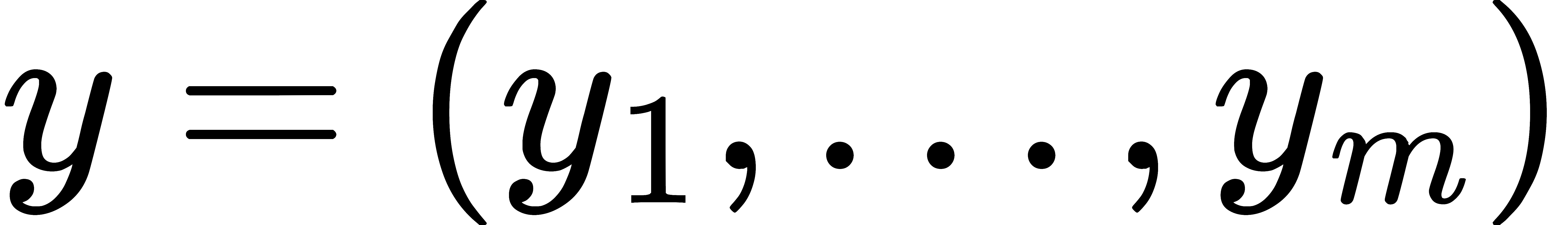 y=(y_1,ldots,y_m)