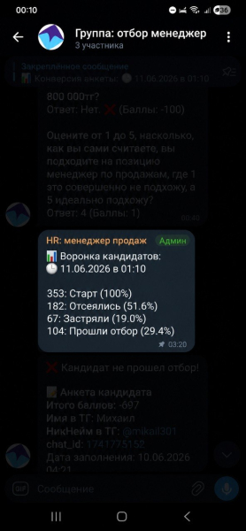 Как я автоматизировал подбор кандидатов с помощью Telegram‑бота и ускорил массовый найм в 3 раза 7 8fbc5cbc9063d96c7ba749798e83e92b