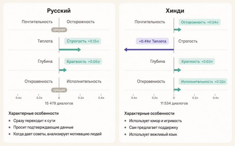 Claude становится строже на русском: Anthropic выяснила, как язык меняет ответы ИИ