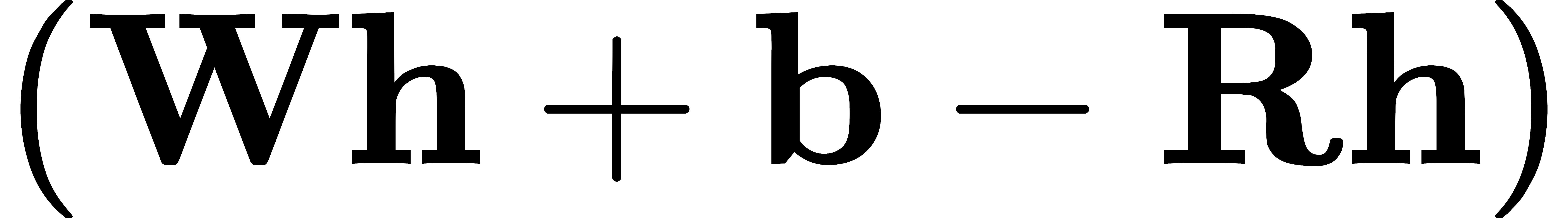 (mathbf{W}mathbf{h} + mathbf{b} - mathbf{R}mathbf{h})