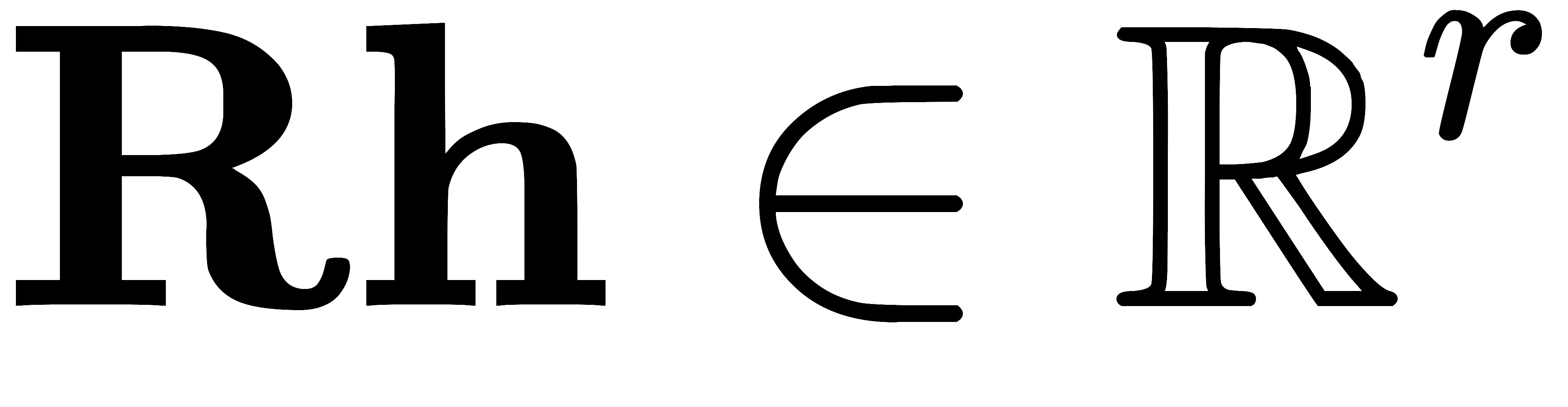 mathbf{R}mathbf{h} in mathbb{R}^r 