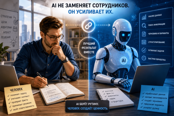 Почему бизнесу пора перестать считать AI заменой сотрудников