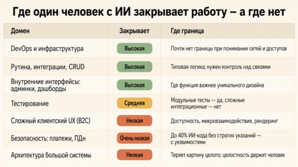 Где ИИ закрывает домен, а где граница