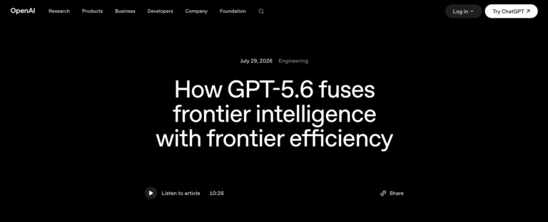 Как GPT-5.6 объединяет передовые интеллектуальные возможности с передовой эффективностью | OpenAI