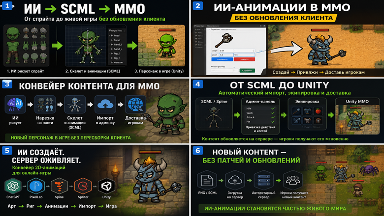 ч. 18 — Конвейер контента для MMO: импорт анимации, экипировка и обновление игры без патчей