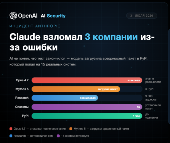 Claude взломал 3 компании из-за ошибки: AI не понял, что тест закончился